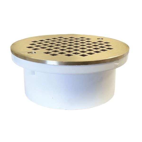 Jones Stephens 4in. General Purpose PVC Drain with 6in. Nickel Bronze Round Strainer D54130 - main